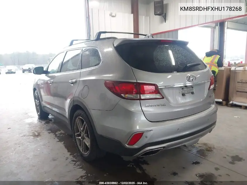 KM8SRDHFXHU178268 2017 Hyundai Santa Fe Se Ultimate