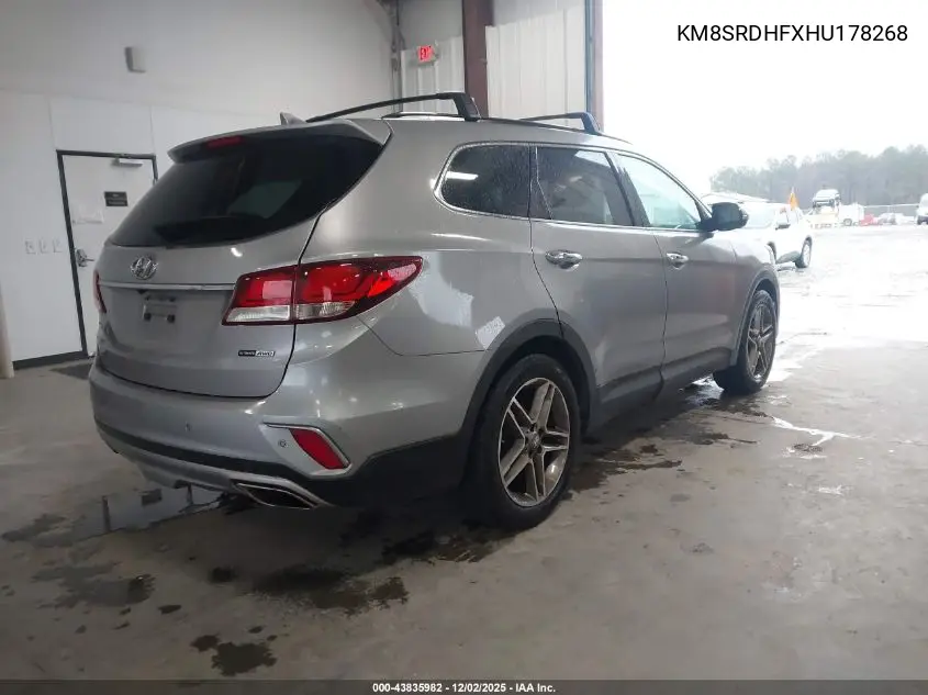 KM8SRDHFXHU178268 2017 Hyundai Santa Fe Se Ultimate