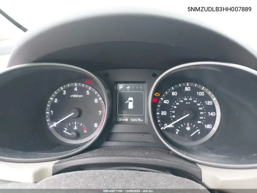 5NMZUDLB3HH007889 2017 Hyundai Santa Fe Sport 2.4L