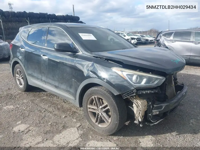 5NMZTDLB2HH029434 2017 Hyundai Santa Fe Sport 2.4L