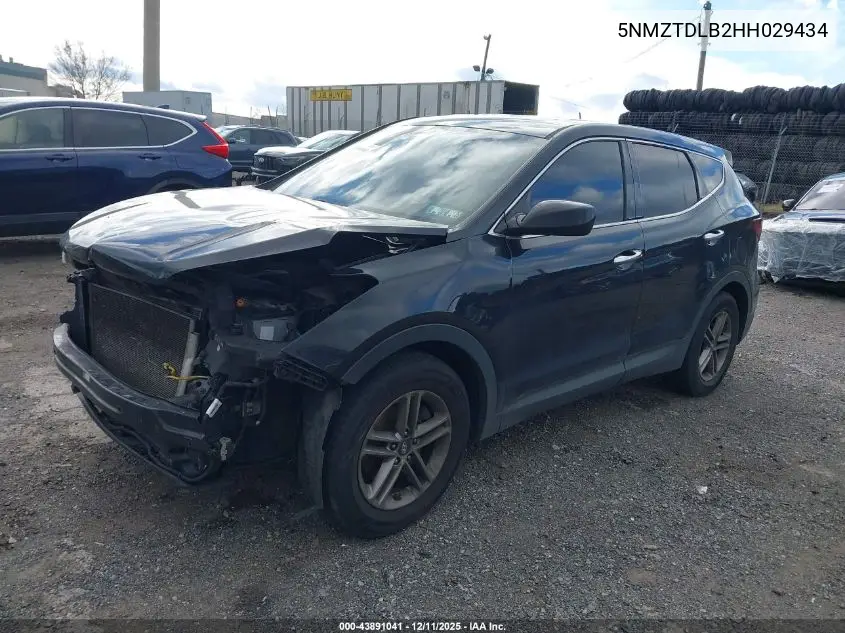 5NMZTDLB2HH029434 2017 Hyundai Santa Fe Sport 2.4L