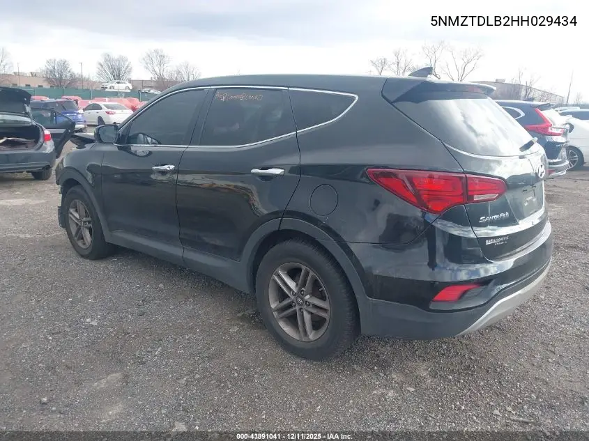 5NMZTDLB2HH029434 2017 Hyundai Santa Fe Sport 2.4L