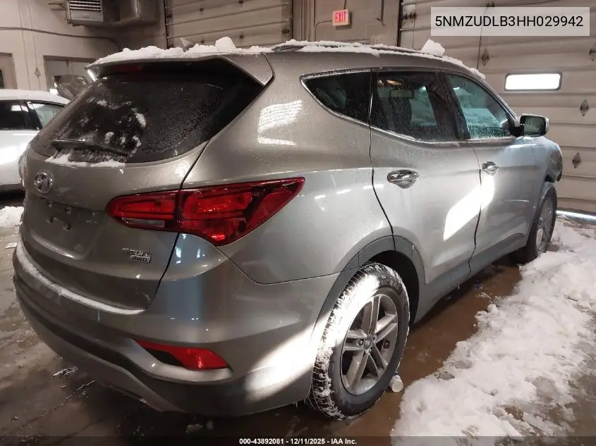5NMZUDLB3HH029942 2017 Hyundai Santa Fe Sport 2.4L