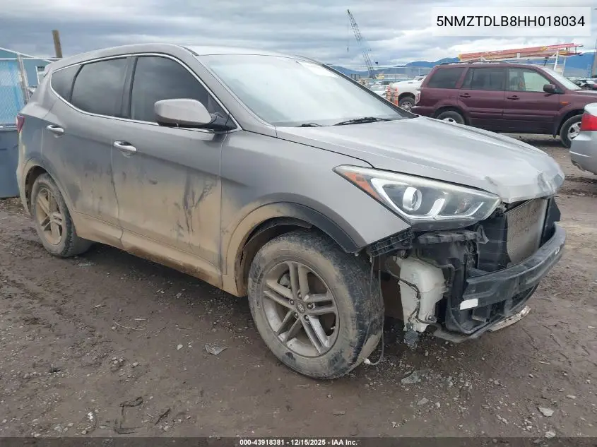 5NMZTDLB8HH018034 2017 Hyundai Santa Fe Sport 2.4L