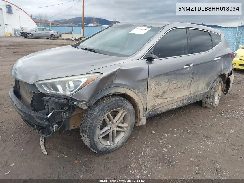 5NMZTDLB8HH018034 2017 Hyundai Santa Fe Sport 2.4L