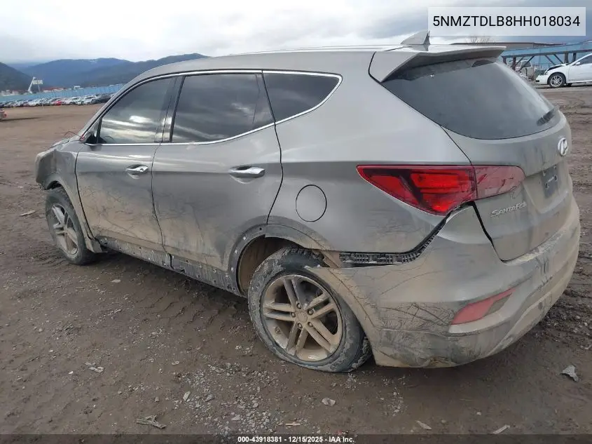 5NMZTDLB8HH018034 2017 Hyundai Santa Fe Sport 2.4L