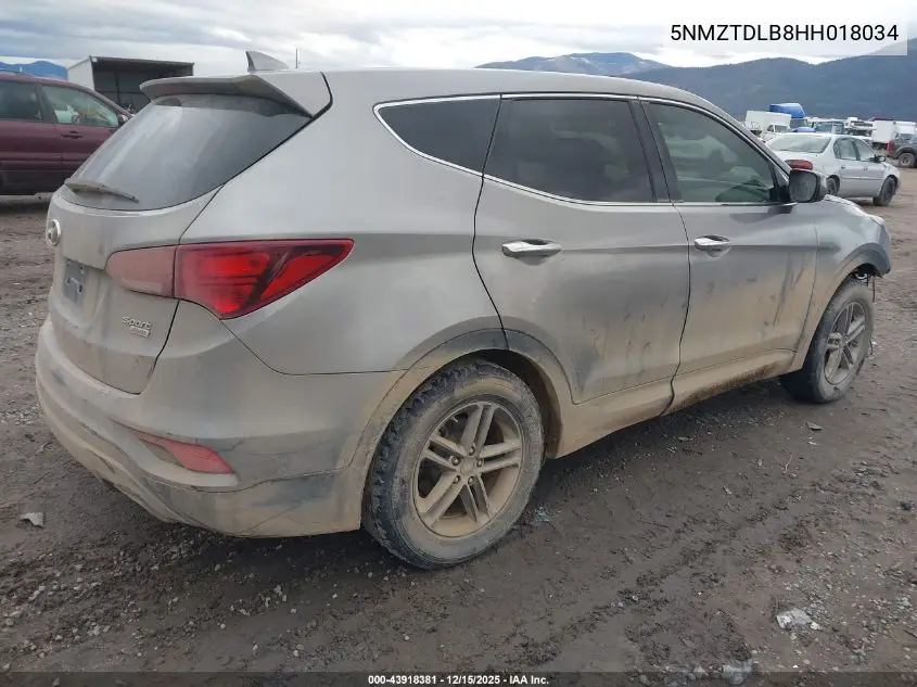 5NMZTDLB8HH018034 2017 Hyundai Santa Fe Sport 2.4L