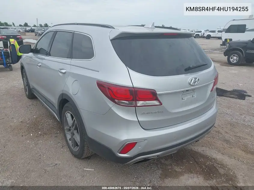 KM8SR4HF4HU194255 2017 Hyundai Santa Fe Limited Ultimate