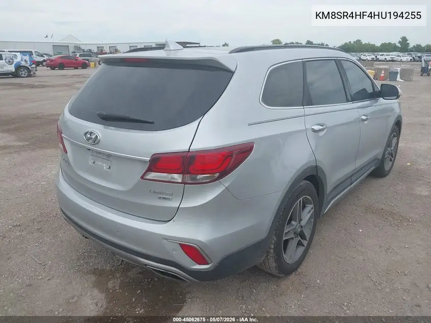 KM8SR4HF4HU194255 2017 Hyundai Santa Fe Limited Ultimate