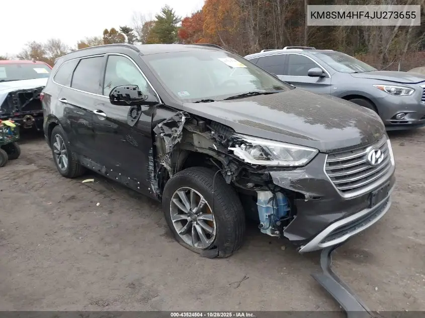 KM8SM4HF4JU273655 2018 Hyundai Santa Fe Se