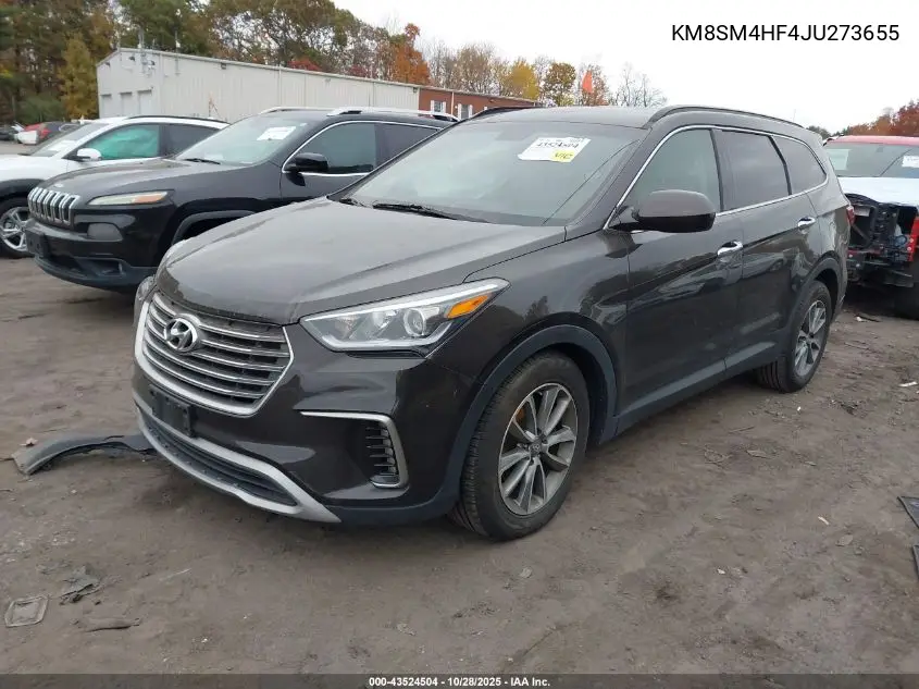 KM8SM4HF4JU273655 2018 Hyundai Santa Fe Se