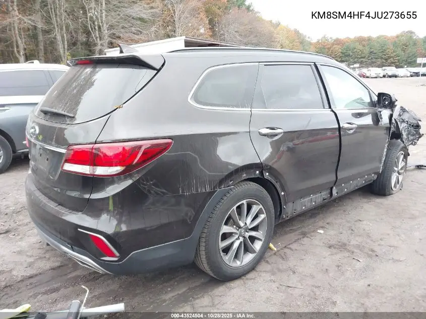 KM8SM4HF4JU273655 2018 Hyundai Santa Fe Se