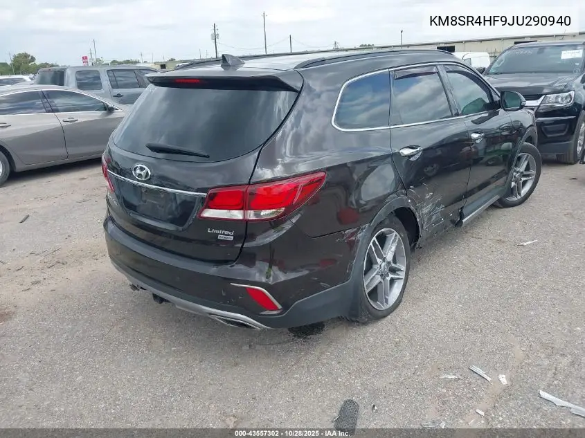 KM8SR4HF9JU290940 2018 Hyundai Santa Fe Limited Ultimate