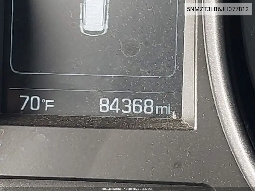 5NMZT3LB6JH077812 2018 Hyundai Santa Fe Sport 2.4L