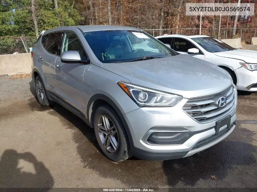 5XYZTDLB0JG569574 2018 Hyundai Santa Fe Sport 2.4L