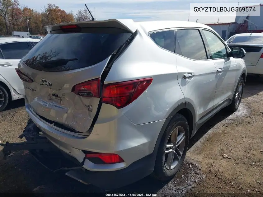 5XYZTDLB0JG569574 2018 Hyundai Santa Fe Sport 2.4L