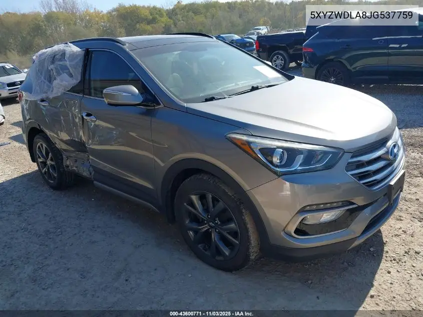 5XYZWDLA8JG537759 2018 Hyundai Santa Fe Sport 2.0T Ultimate