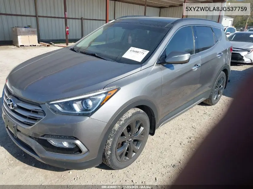 5XYZWDLA8JG537759 2018 Hyundai Santa Fe Sport 2.0T Ultimate