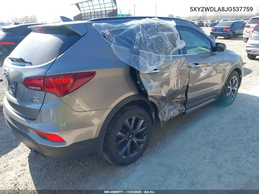 5XYZWDLA8JG537759 2018 Hyundai Santa Fe Sport 2.0T Ultimate