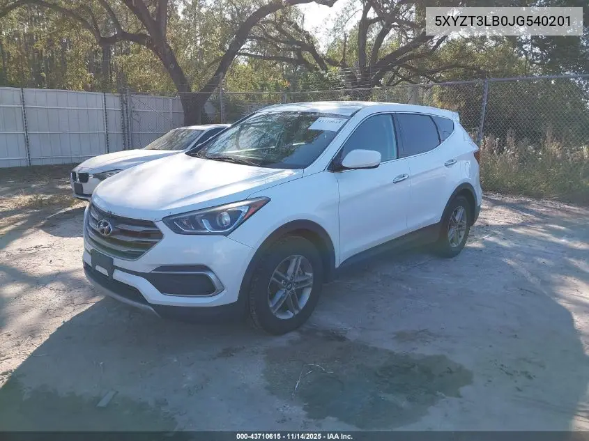 5XYZT3LB0JG540201 2018 Hyundai Santa Fe Sport 2.4L