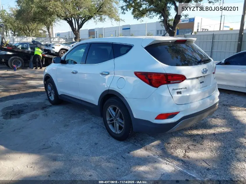 5XYZT3LB0JG540201 2018 Hyundai Santa Fe Sport 2.4L
