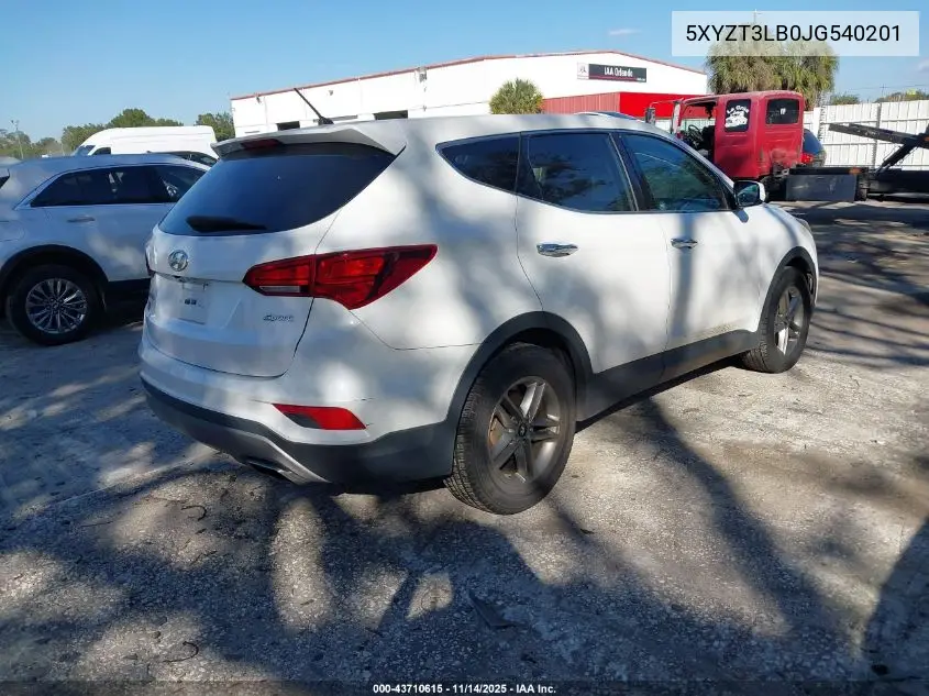 5XYZT3LB0JG540201 2018 Hyundai Santa Fe Sport 2.4L