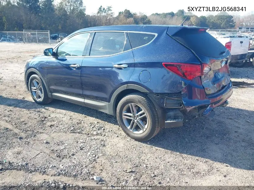 5XYZT3LB2JG568341 2018 Hyundai Santa Fe Sport 2.4L