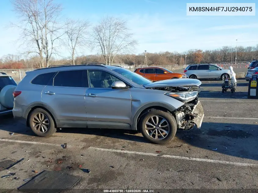 KM8SN4HF7JU294075 2018 Hyundai Santa Fe Se