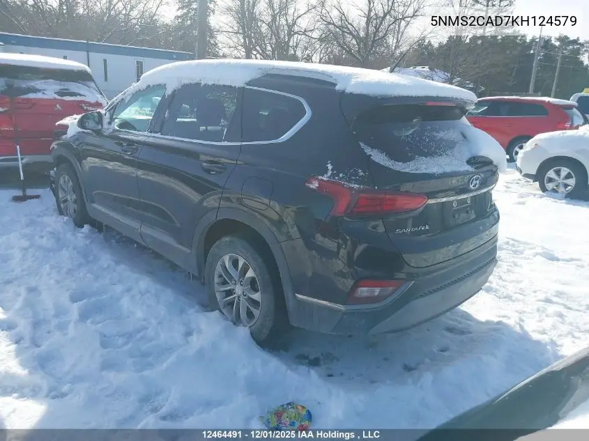 5NMS2CAD7KH124579 2019 Hyundai Santa Fe Se