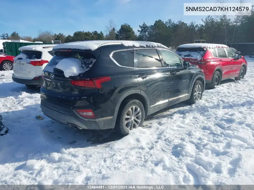 5NMS2CAD7KH124579 2019 Hyundai Santa Fe Se