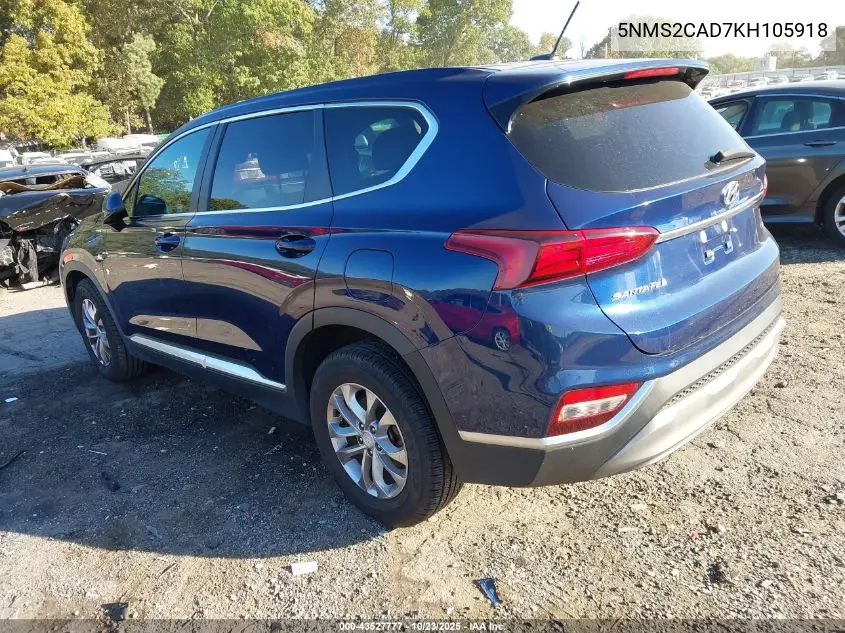 5NMS2CAD7KH105918 2019 Hyundai Santa Fe Se