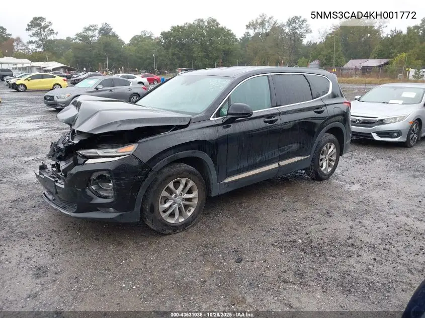 5NMS3CAD4KH001772 2019 Hyundai Santa Fe Sel