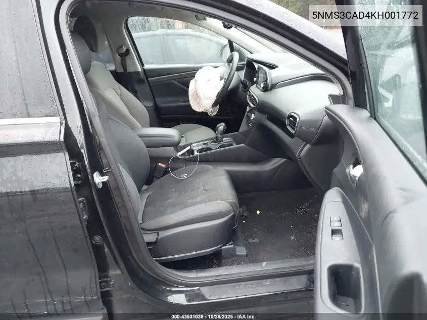 5NMS3CAD4KH001772 2019 Hyundai Santa Fe Sel