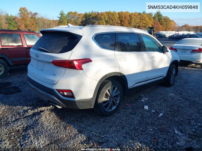 5NMS3CAD4KH059848 2019 Hyundai Santa Fe Sel Plus
