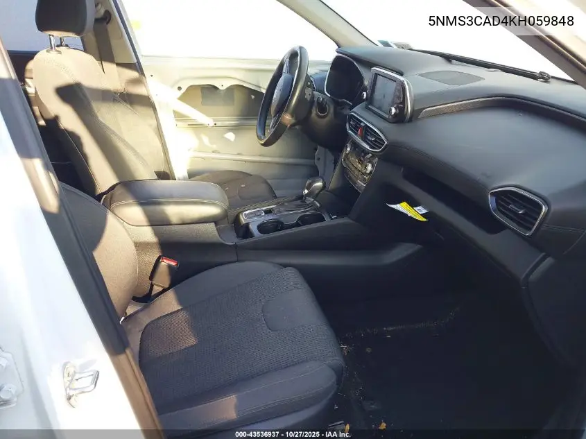 5NMS3CAD4KH059848 2019 Hyundai Santa Fe Sel Plus