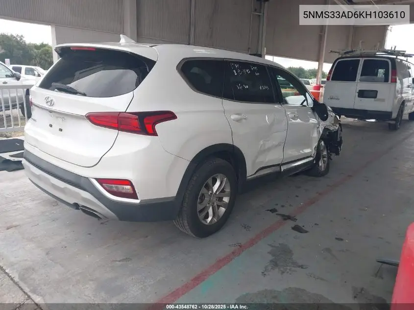 5NMS33AD6KH103610 2019 Hyundai Santa Fe Sel