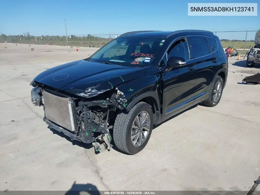 5NMS53AD8KH123741 2019 Hyundai Santa Fe Limited
