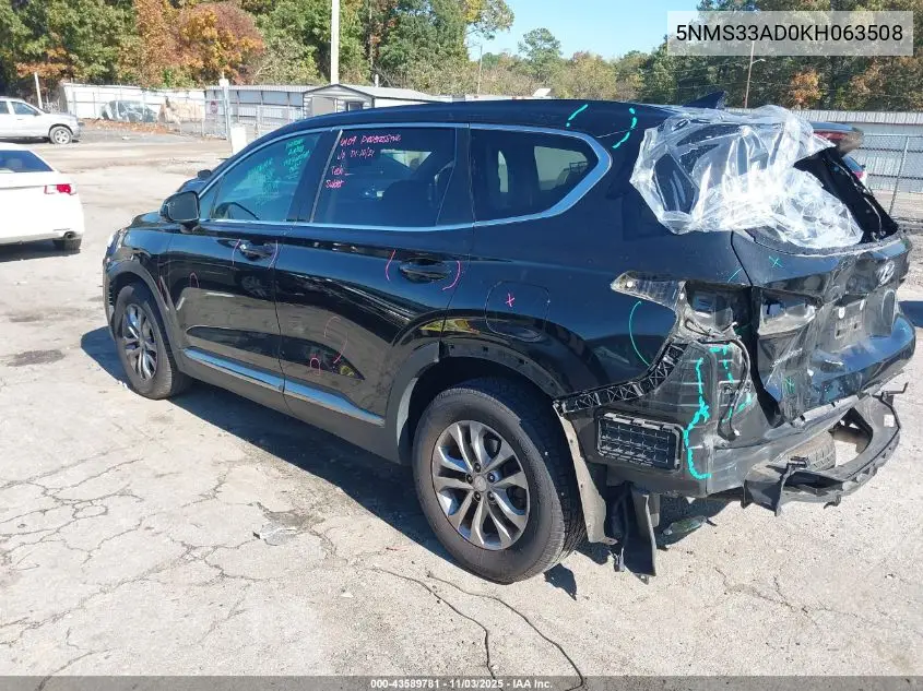 5NMS33AD0KH063508 2019 Hyundai Santa Fe Sel