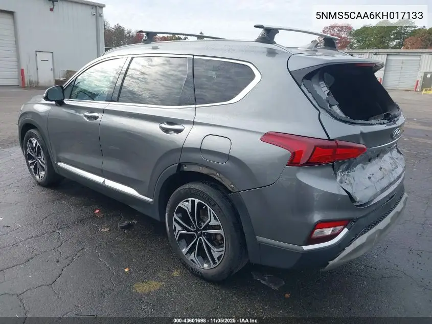 5NMS5CAA6KH017133 2019 Hyundai Santa Fe Ultimate 2.0T