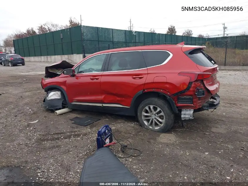 5NMS3CAD5KH085956 2019 Hyundai Santa Fe Sel
