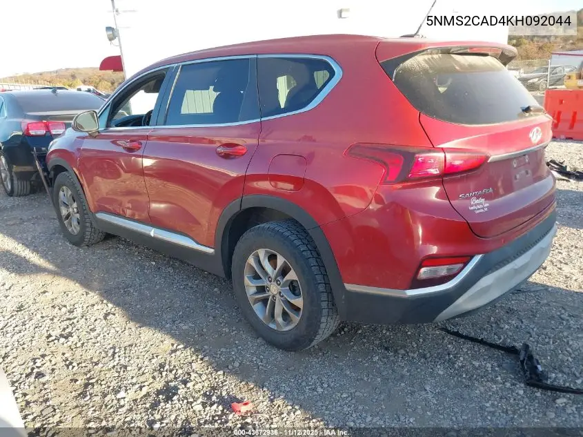 5NMS2CAD4KH092044 2019 Hyundai Santa Fe Se