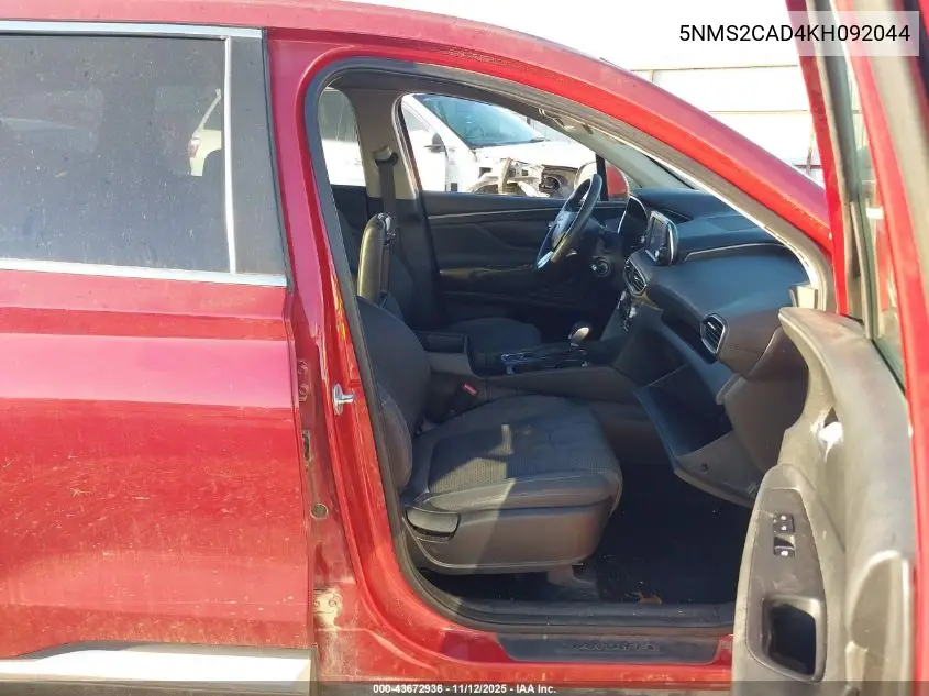 5NMS2CAD4KH092044 2019 Hyundai Santa Fe Se