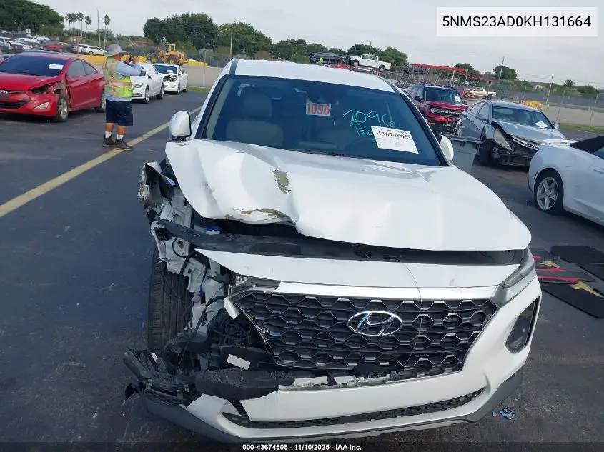 5NMS23AD0KH131664 2019 Hyundai Santa Fe Se