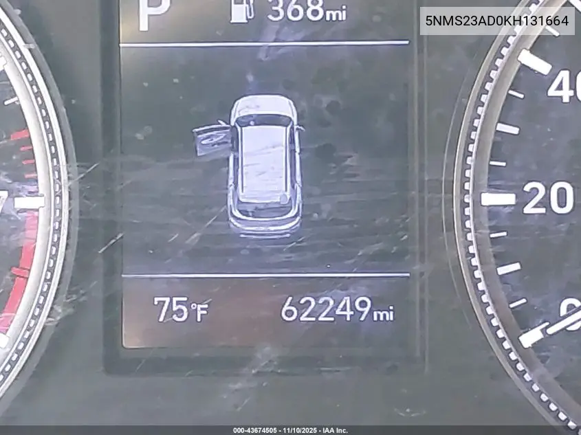 5NMS23AD0KH131664 2019 Hyundai Santa Fe Se