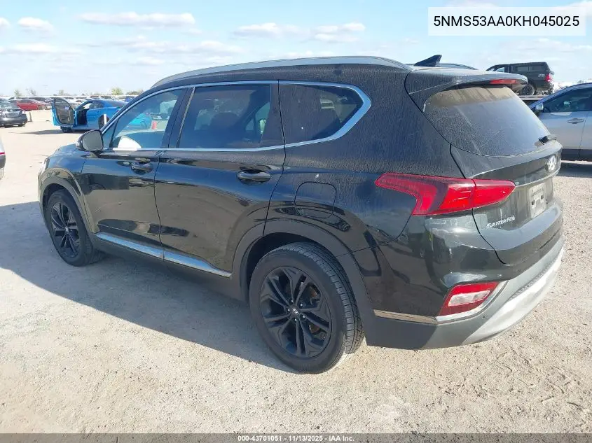 5NMS53AA0KH045025 2019 Hyundai Santa Fe Limited 2.0T
