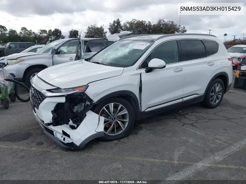 5NMS53AD3KH015429 2019 Hyundai Santa Fe Ultimate