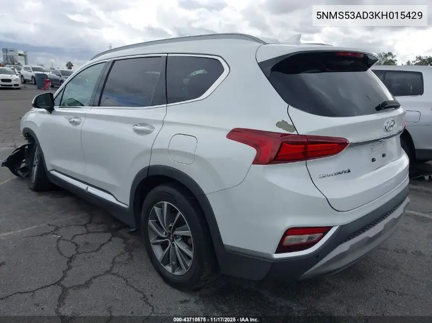 5NMS53AD3KH015429 2019 Hyundai Santa Fe Ultimate