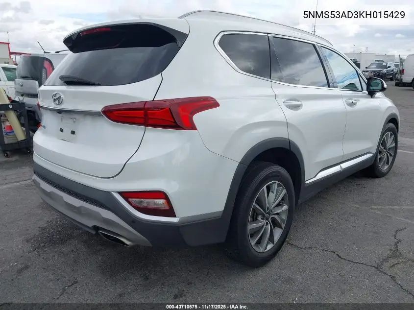 5NMS53AD3KH015429 2019 Hyundai Santa Fe Ultimate