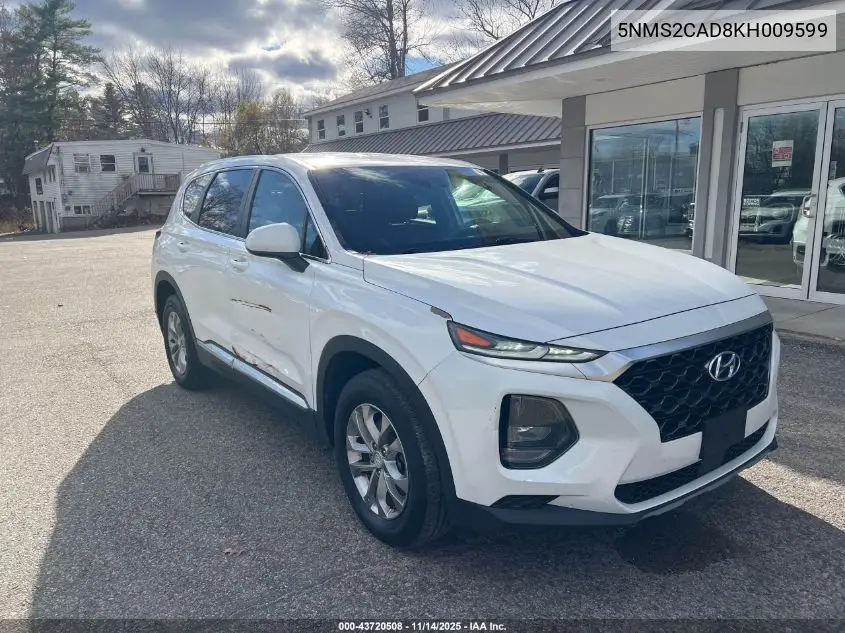 5NMS2CAD8KH009599 2019 Hyundai Santa Fe Se