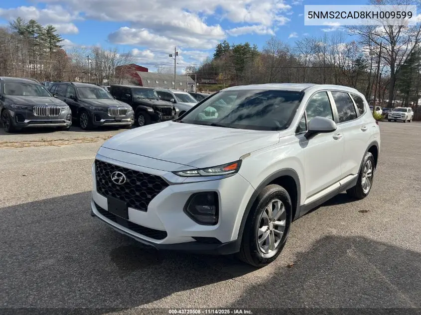 5NMS2CAD8KH009599 2019 Hyundai Santa Fe Se